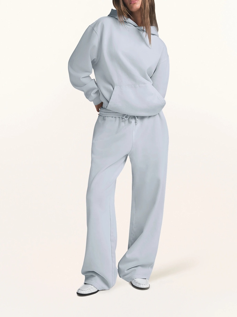 Skims. Boyfriend Fleece Lounge Hoodie. Zen Blue. Size Small. - Picture 3 of 11